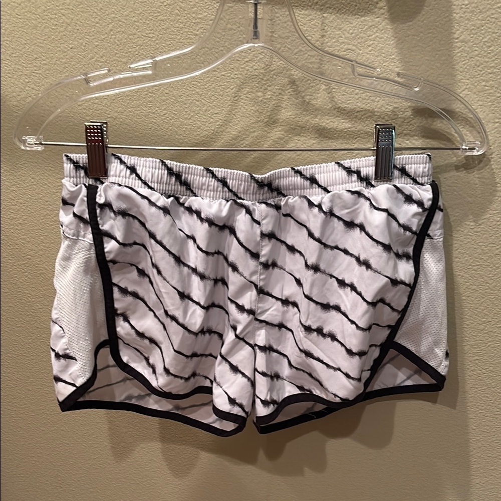 Old Navy woman's Black and White Striped Athletic Shorts
